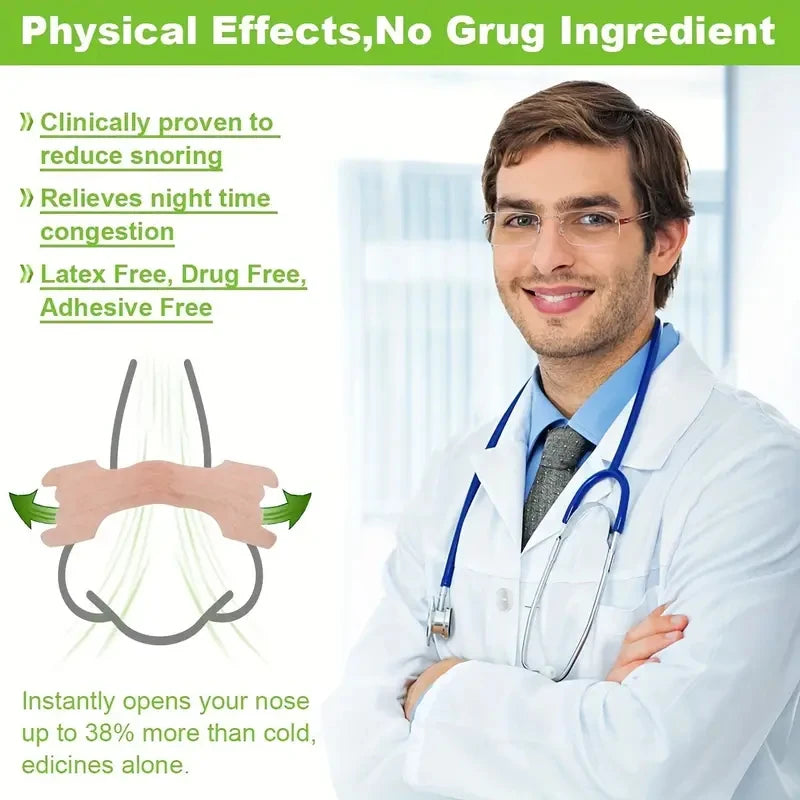 10/100/200pcs Anti Snoring Stickers Breathing Nasal Strips Physical Airway Expansion for Improved Nose Vent Comfort Sleep Aid