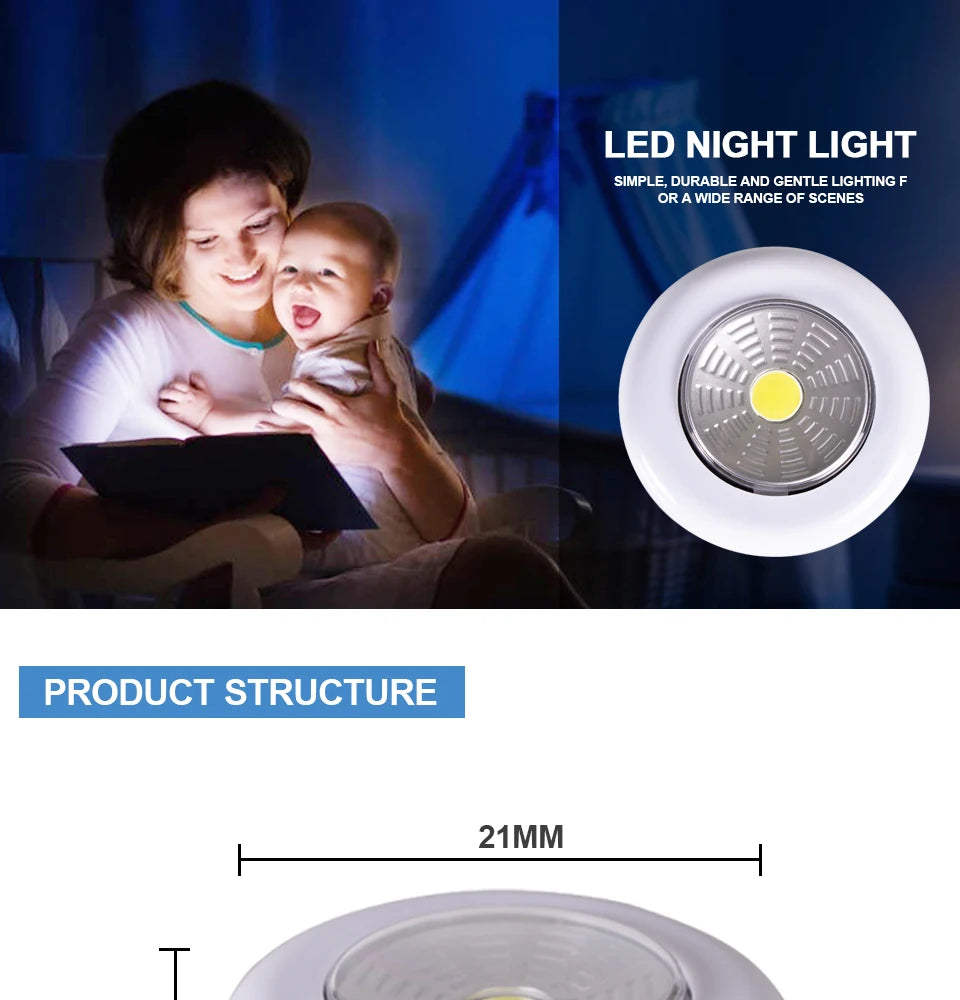 1/2/3/5 LED Night Light COB Touch Light Under Cabinet Led Wireless Wall Lamp Wardrobe Cupboard Drawer Closet for Bedroom Kitchen