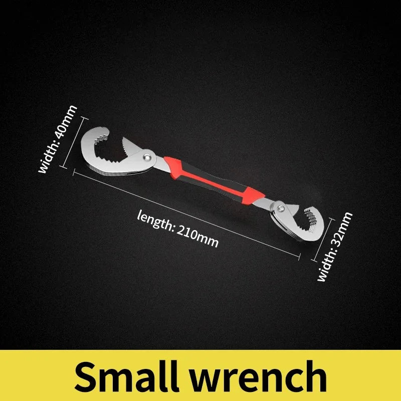 Multipurpose Universal Adjustable Wrench - Quick-Adjust Jaw, All-in-One for Pipe Work & Plumbing | Portable Field Work Tool, Dur