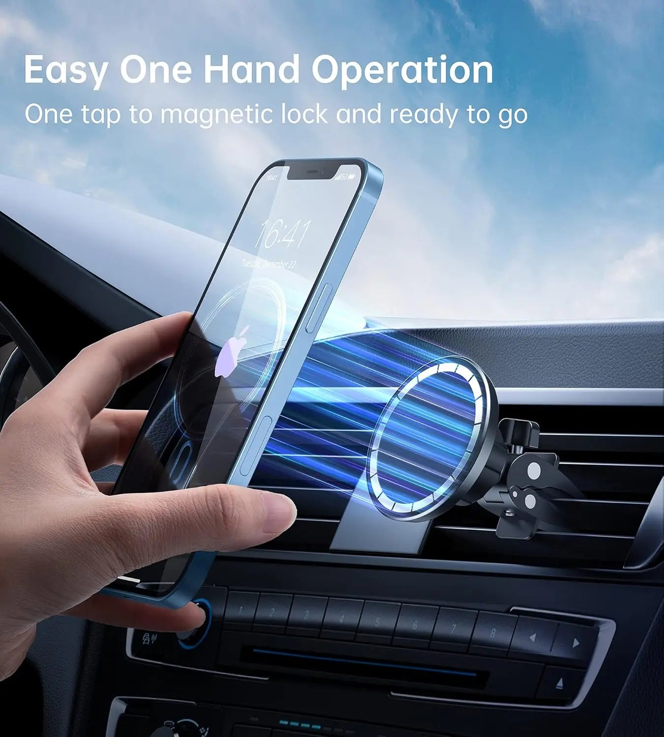 Magnetic Phone Holder for iPhone 16 15 14 13 12 Universal Adjustable Car Air Vent Mount with Strongest Magnet Cell Phone Bracket