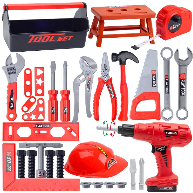 Kids Toolbox Kit Educational Toys Simulation Repair Tools Toys Drill Plastic Game Learning Engineering Puzzle Toys Gifts For Boy
