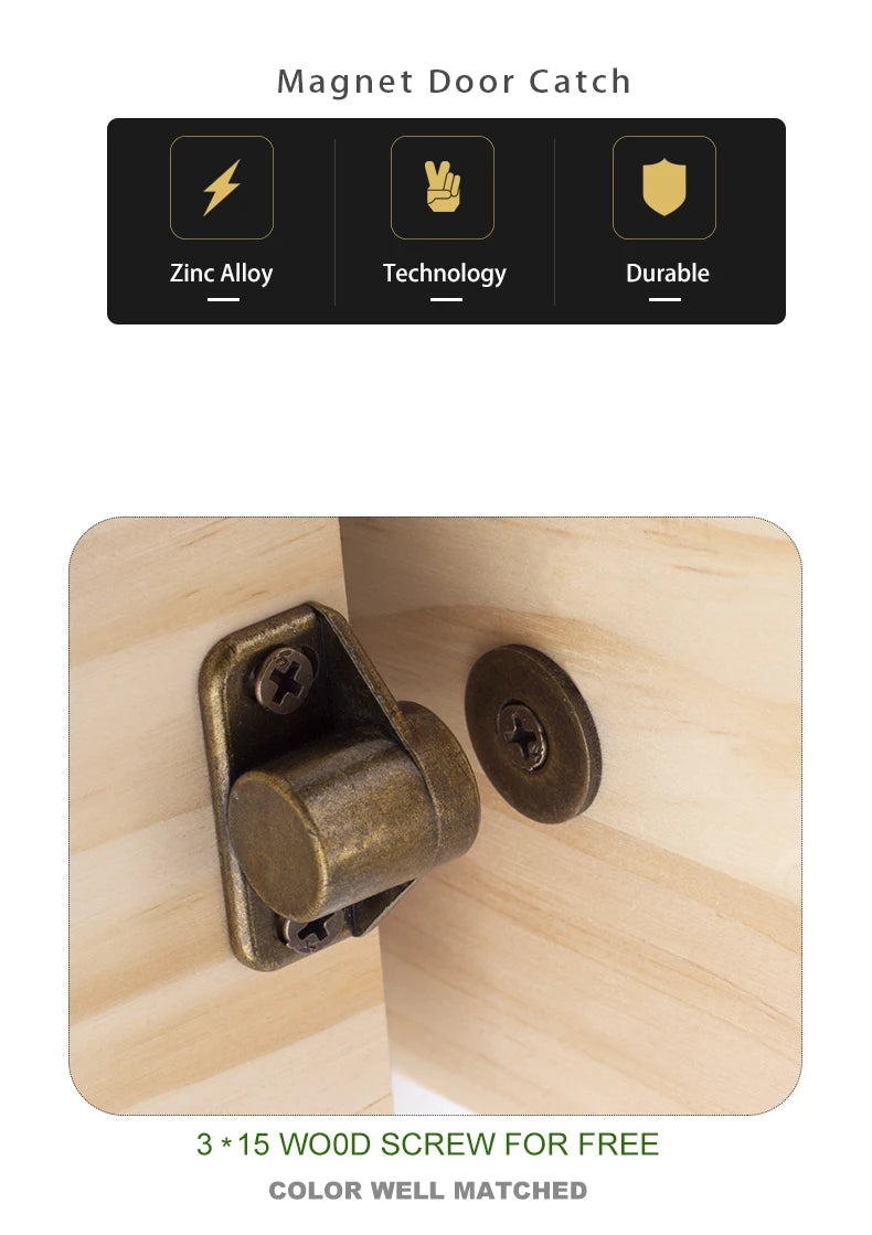 Magnet Cabinet Door Catch, Magnetic Furniture Door Stopper Closer Strong Super Powerful Neodymium Wardrobe Magnets Latch