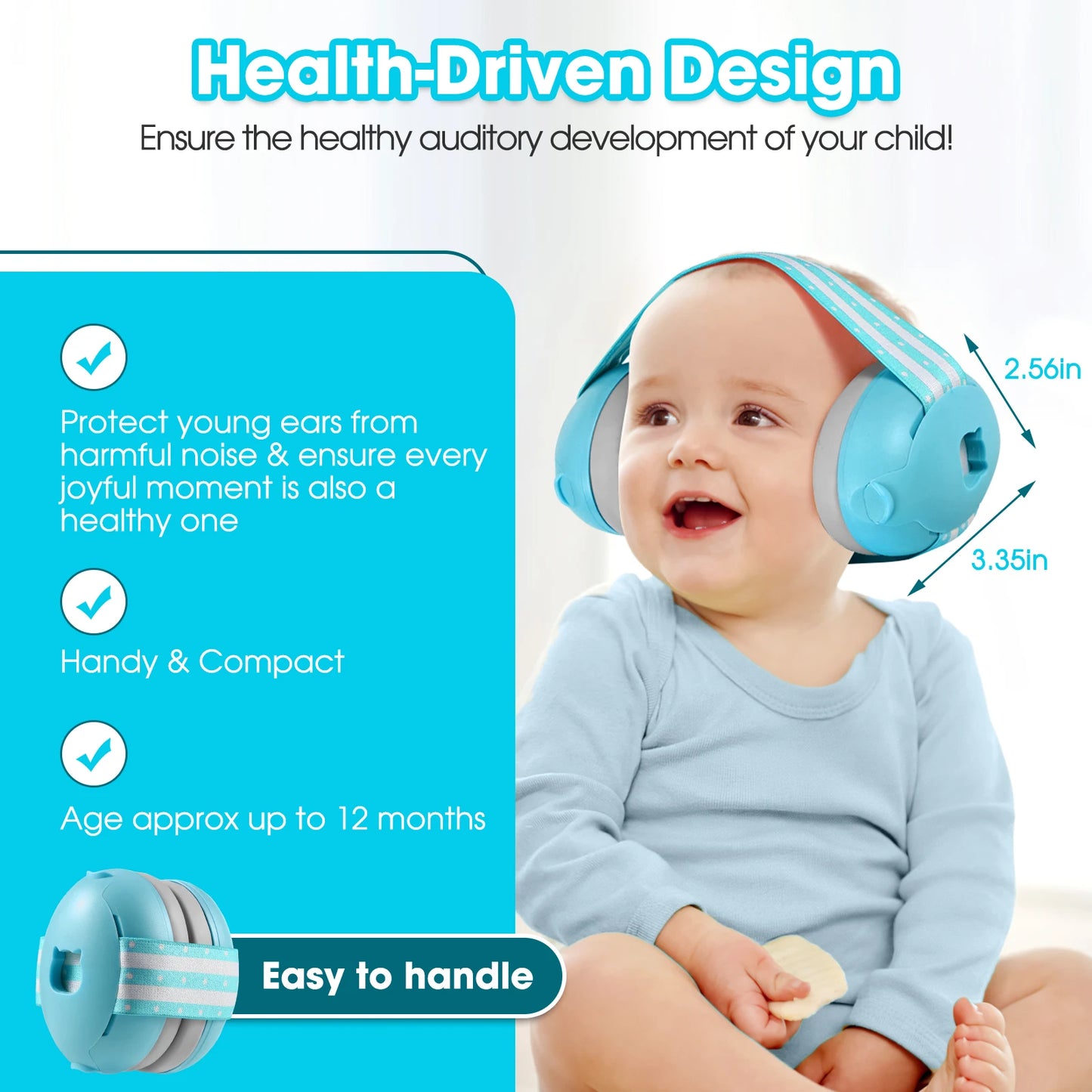 Infant Ear Muffs Noise Cancelling Soft Padded Design Baby Ear Protection Headphones with Elastic Headband
