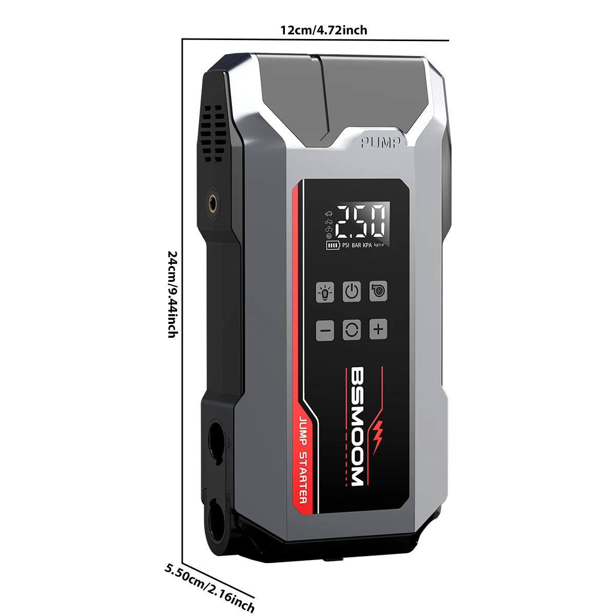 Car Jump Starter 150PSI Air Pump 7000A Portable Auto Emergency Booster with Wireless Tire Inflator Fast Charging Starting Device