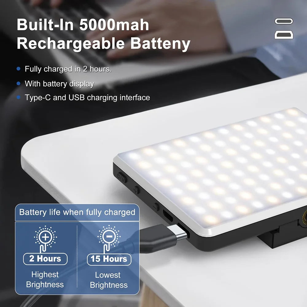 طقم إضاءة LED للهاتف المحمول، مصباح إضاءة للتصوير الفوتوغرافي، مزود بمنفذي شحن USB PD، مناسب للبث المباشر، صور السيلفي، ومؤتمرات الفيديو.