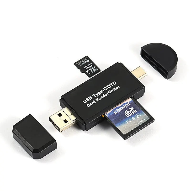USB Type C Adapter 3 in 1 Computer Android Mobile Phone Dual Use Typec Multifunctional OTG Card Reader Mini Camera TF SD Card