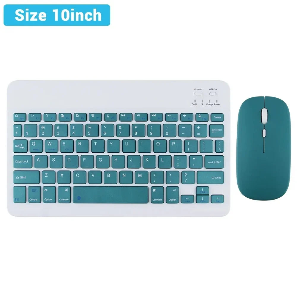 Mini Wireless Bluetooth Mouse 10inch BT Spanish Keyboard For iPad 8 10th 9th generation Phone Tablet Portable For Huawei Android