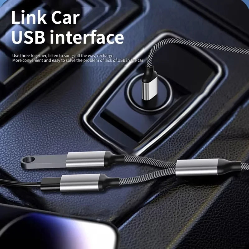 Multi USB C to USB A 2.0 HUB Dual Port Splitter Adapter OTG for Laptop Computer Printer Charging Data Transfer Extension Cable