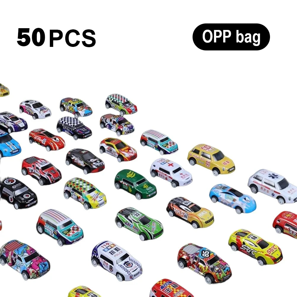100/50/30/20/10stk Toy Car Alloy Car Children Boy Baby Pull Back Car Gift Educational Set Mini model Cartoon Inertia Racing Car