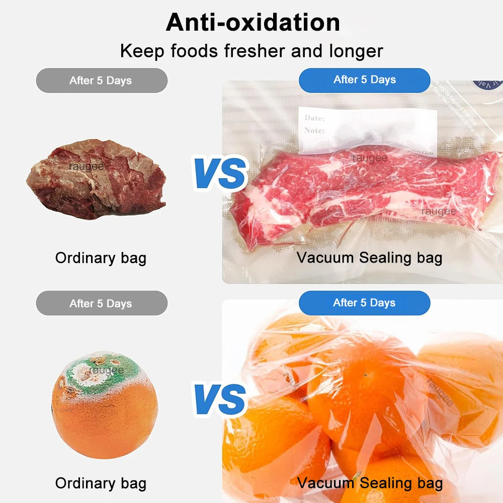 Vacuum Packaging Bags for Food Vacuum Bags BPA-Free Food Vacuum Sealing Bag Reusable Food Storage Zipper Sealer Bags 10pcs 30pcs
