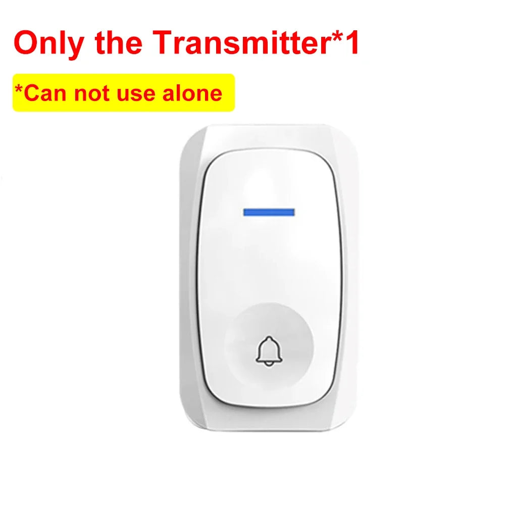USB Wireless Doorbell Waterproof Welcome Chime Home Door Bell Intelligent Three-speed volume 38 Songs Smart Melodies Alarm