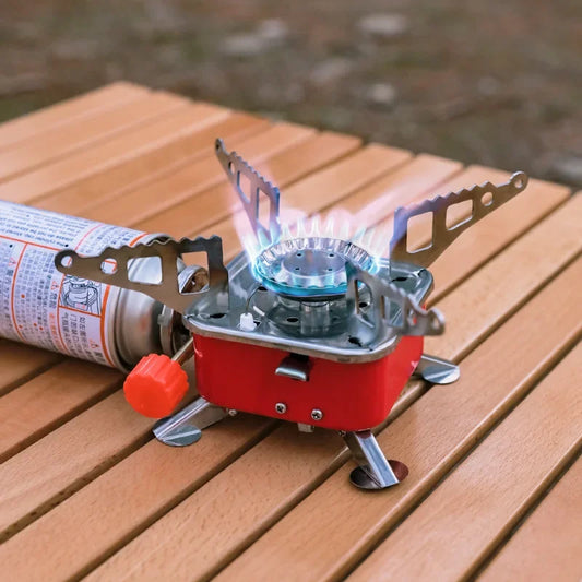 Outdoor Mini Square Portable Folding Gas Stove Ultra-Light Camping Cassette Cooker Travel Hiking Equipment
