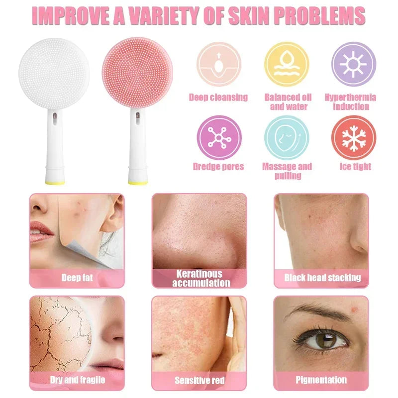 Facial Brush Head For Braun Oral b Vitality Triumph D12 D16 D20 D34 Electric Toothbrush Head Silicone Facial Cleansing Brush