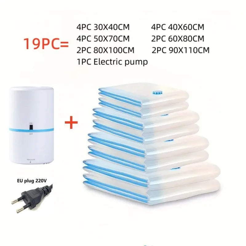 Vacuum Storage Bags More Space Save Compression Travel Seal Zipper for Clothes Pillows Bedding Closet Home Organizer