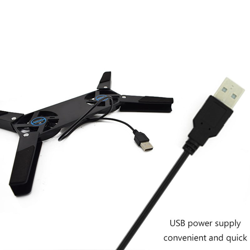 Новая охлаждающая подставка для ноутбука, питание от USB, кронштейн для охлаждения ноутбука, 2 вентилятора, универсальная подставка для ноутбука 7-15 дюймов.