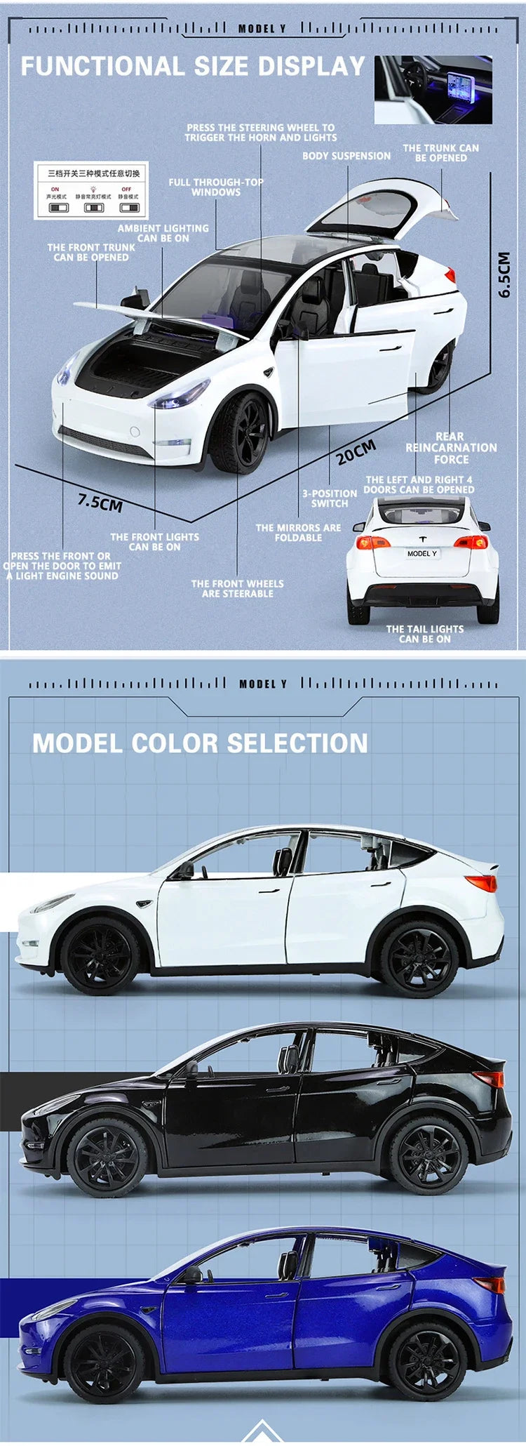 Metal Cars Toys Scale 1/24 Y Diecast Alloy Car For Boys Children Kids Toy Vehicles Sound And Light Pull Back
