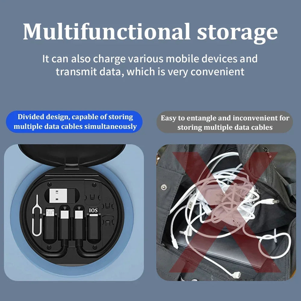 مجموعة كابلات محول شحن متعددة USB من النوع C إلى النوع C بقدرة 60 واط، مجموعة تحويل USB C إلى إضاءة، USB A والنوع C إلى Micro/النوع C/إضاءة