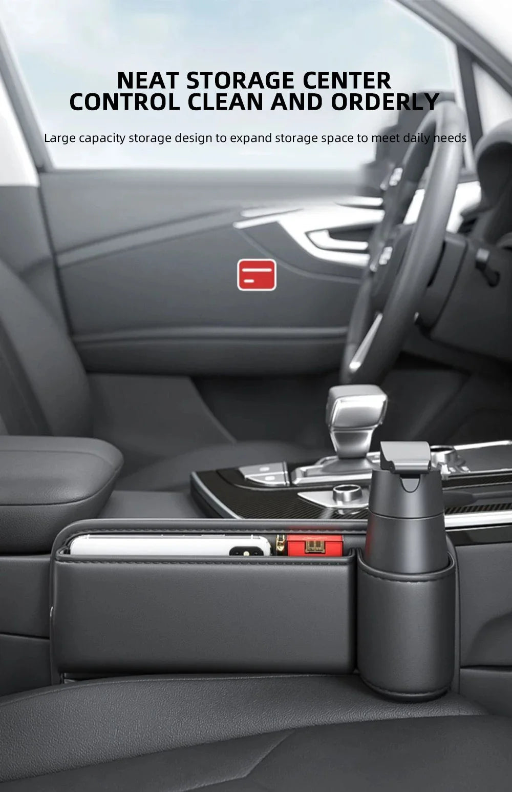 Multi Functional Car Seat Gap Filler Bag Cup Holder