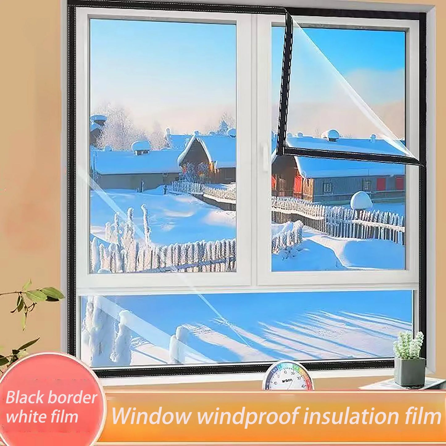 Window insulation film, winter indoor windproof and warm windows, energy-saving transparent film, screen window, door curtain