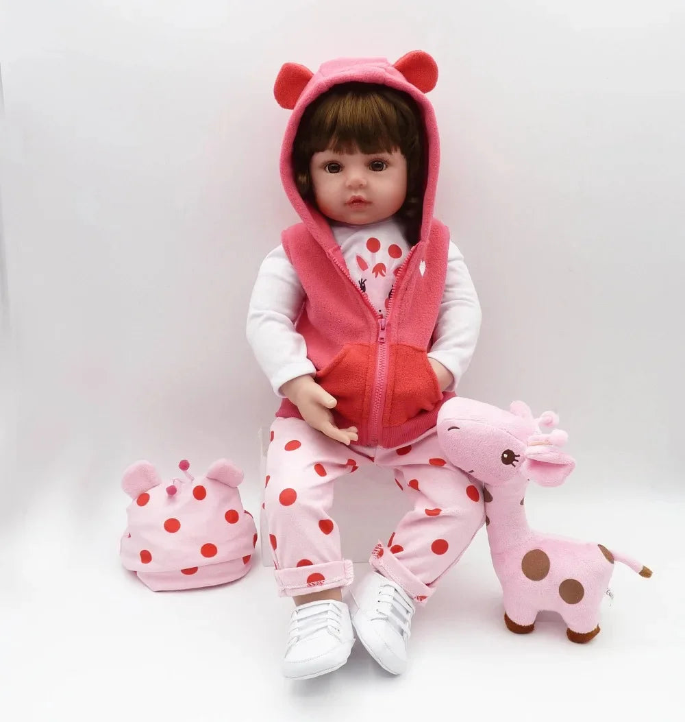 bebe doll reborn toddler 47cm soft silicone reborn baby dolls soft body lifelike menina Christmas surprice girl gifts doll
