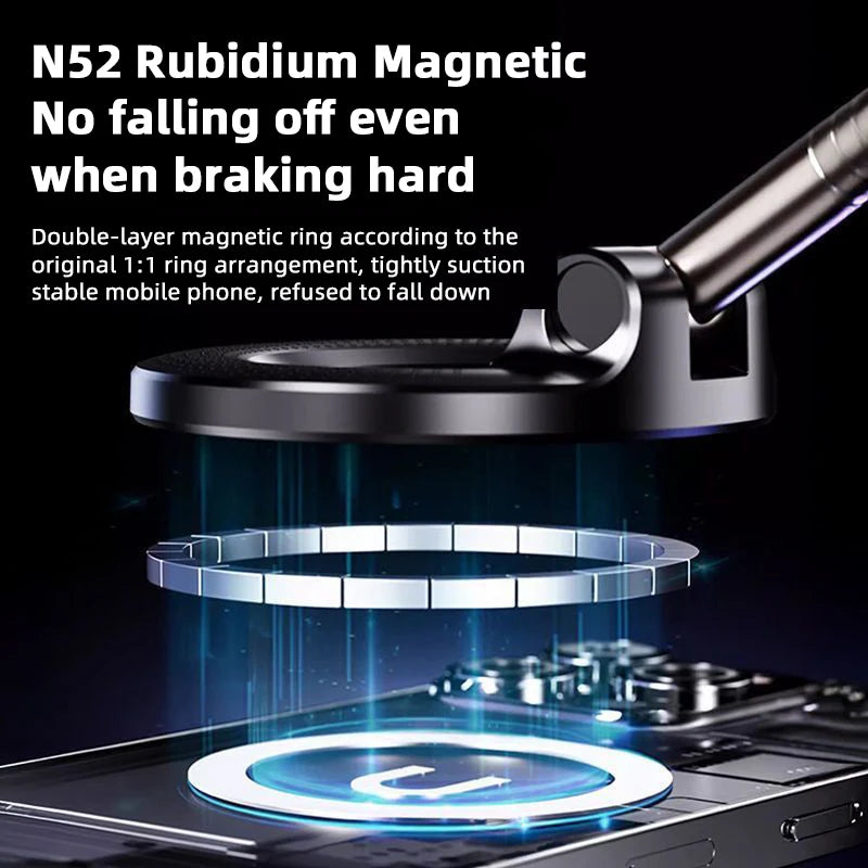 Magnetic Phone Holder Car Phone Holder Foldable Design 360° Adjustable VacuumMount for Car/Desk/Bathroom/Universa