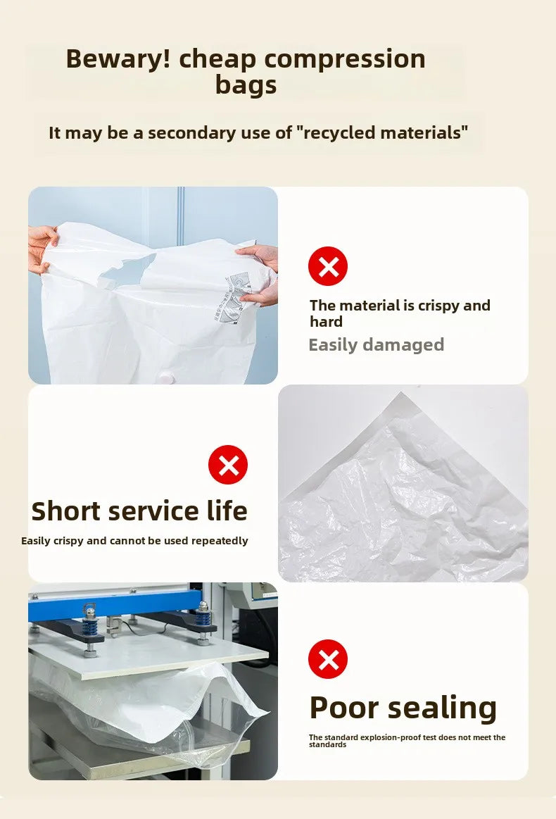 Vacuum Compression Bag No Pumping Clothes Quilt Storage Home Bag Large 3D Vacuum Compression Bags