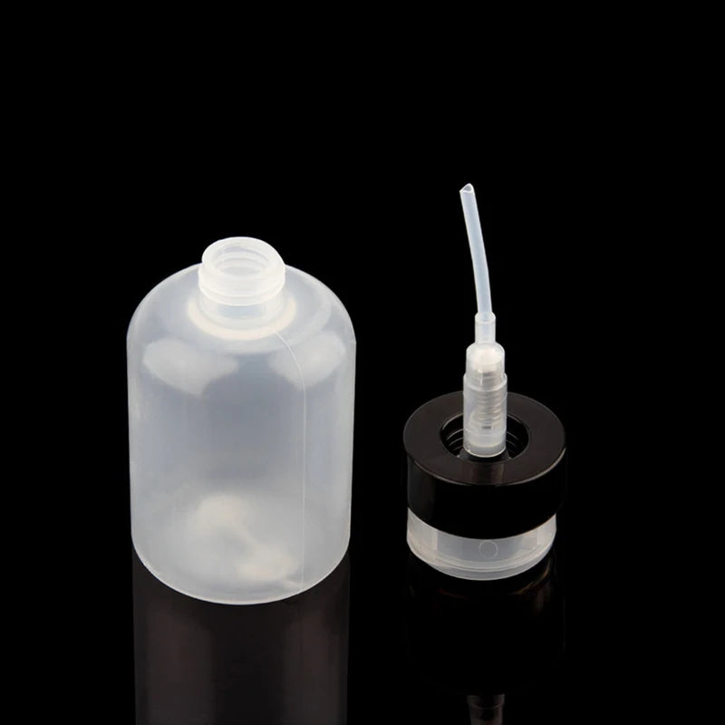 Empty Nail Art Polish Clean Bottle Clear Pump Dispenser Liquid UV Gel Polish Dirty Cleanser Remover Bottle Tools Pink Black