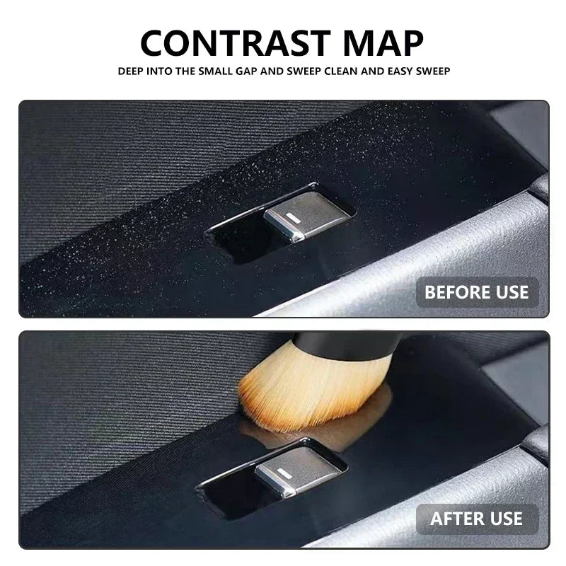 Car Interior Cleaning Soft Brush Tool Dust Remover For Skoda Fabia Kodiaq Kamiq Superb Yeti Octavia Enyaq Rapid Karoq Derivati