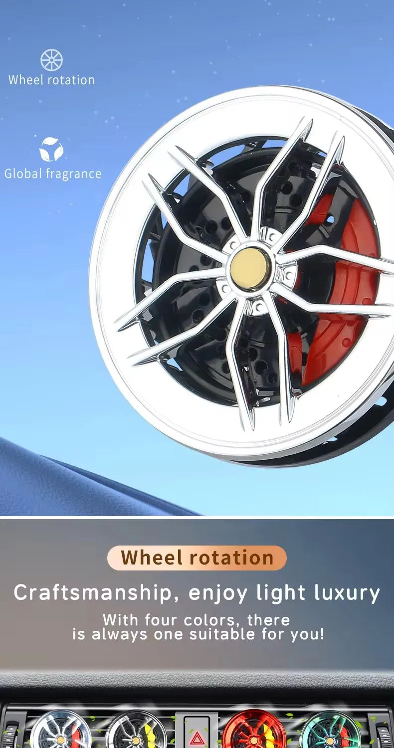 Rotatable Car Air Freshener Clip Auto Wheel Hub & Air Vent Fragrance Tire Fragrance Clips Decorative Car Accessories