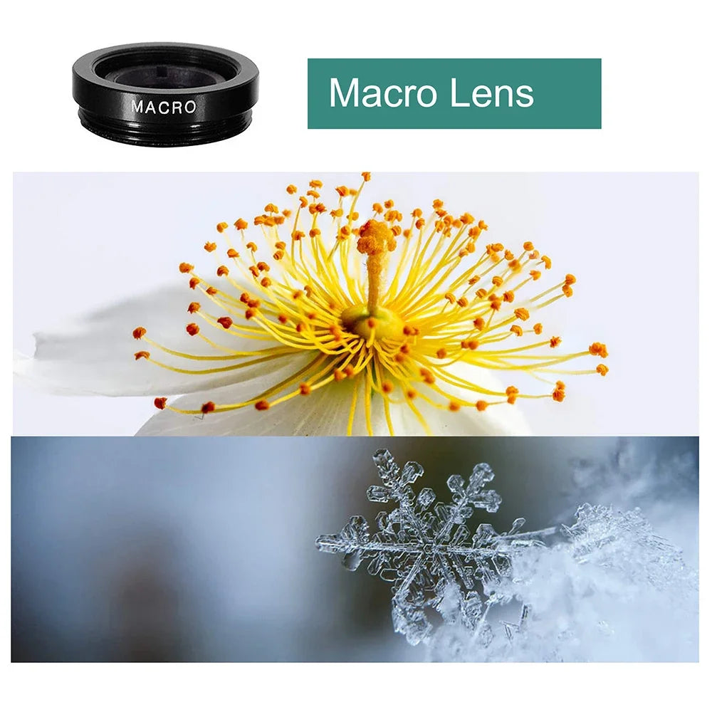 3In1 Mobile Phone Fish Eye+Wide Angle+Macro Lightweight Camera Lens With Clip Universal Cell Phone Lens For iPhone Xiaomi Huawei