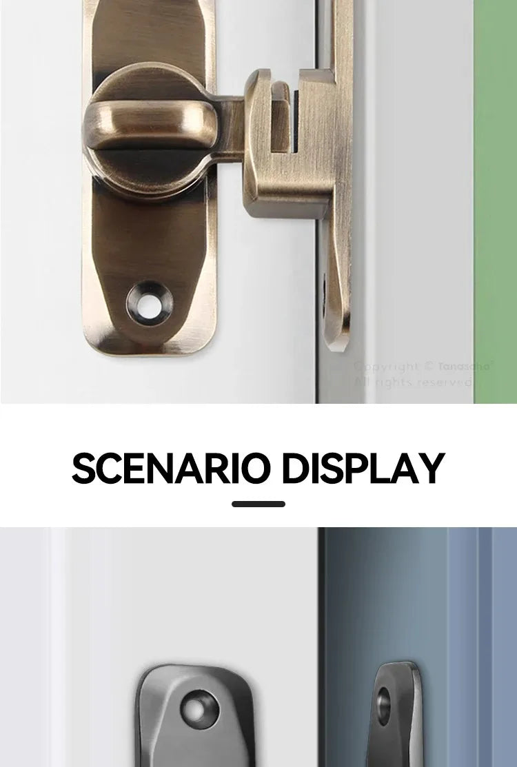 Hasp Latch Door Lock Anti-theft Buckle Latch Zinc Alloy Black Cabinet Locks Safety Lock Sliding Door Lock Door Bolts Hardware