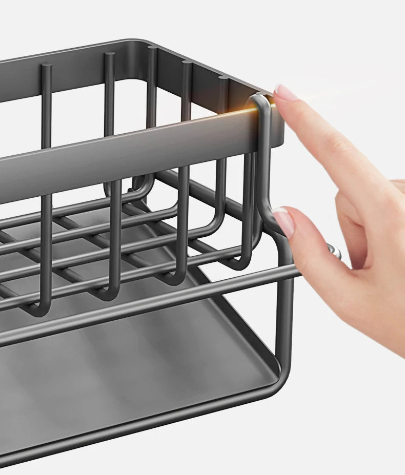 Sink Cleaning Tools Storage Rack Kitchen Multifunctional Stainless Steel Drain Rack for Sponge Cleanser Organizer Rag Hanger
