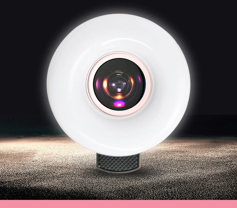 Macro Lens for Mobile 20X Fill Ring Light Selfie Live Lamp Camera Lens with LED Universal Flash Smartphone Portable Light Clip