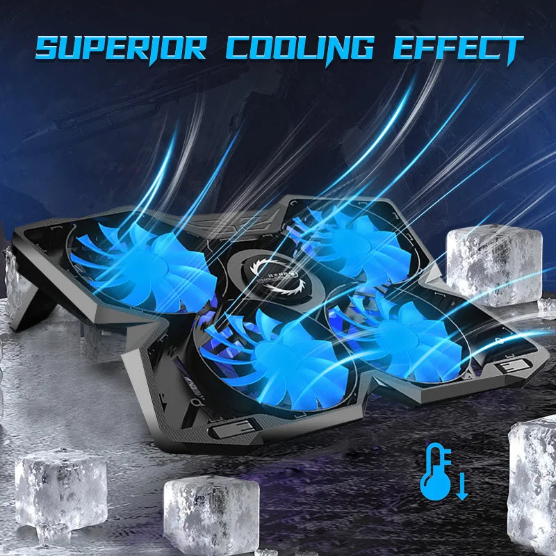 Coolcold — охлаждающая подставка для ноутбука, игровой ноутбук, с четырьмя вентиляторами и двумя USB-портами для ноутбуков диагональю 14-17 дюймов.