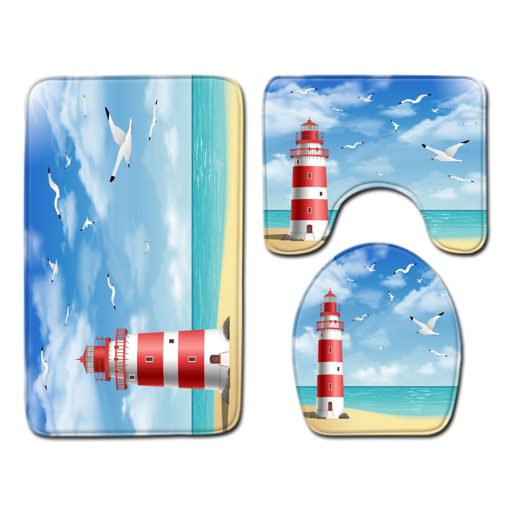 Modern Minimalist Bathroom Mats Three-piece Set