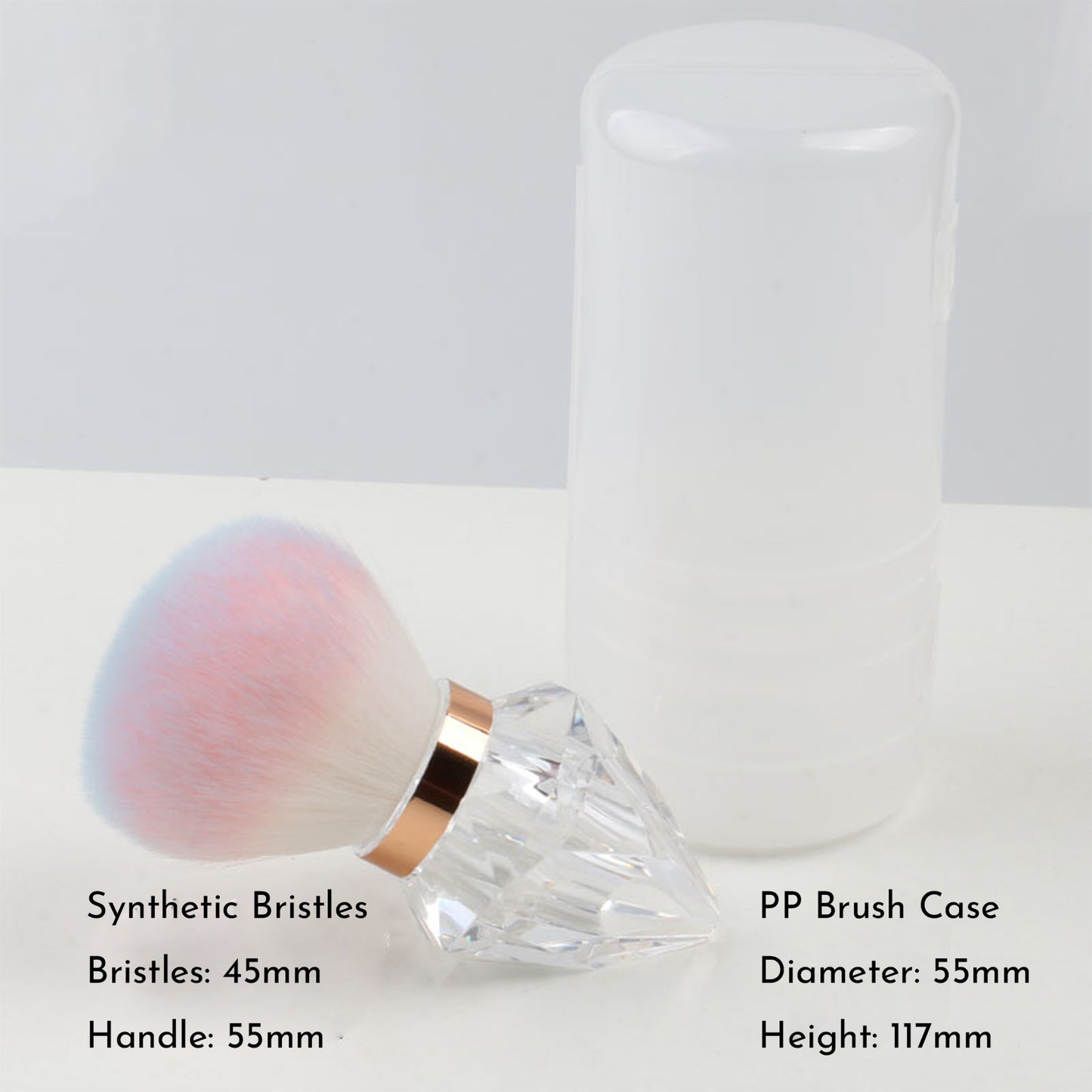 Large Portable Diamond Nail & Makeup Dust Brush For Powder, Nail Art, Cosmetics