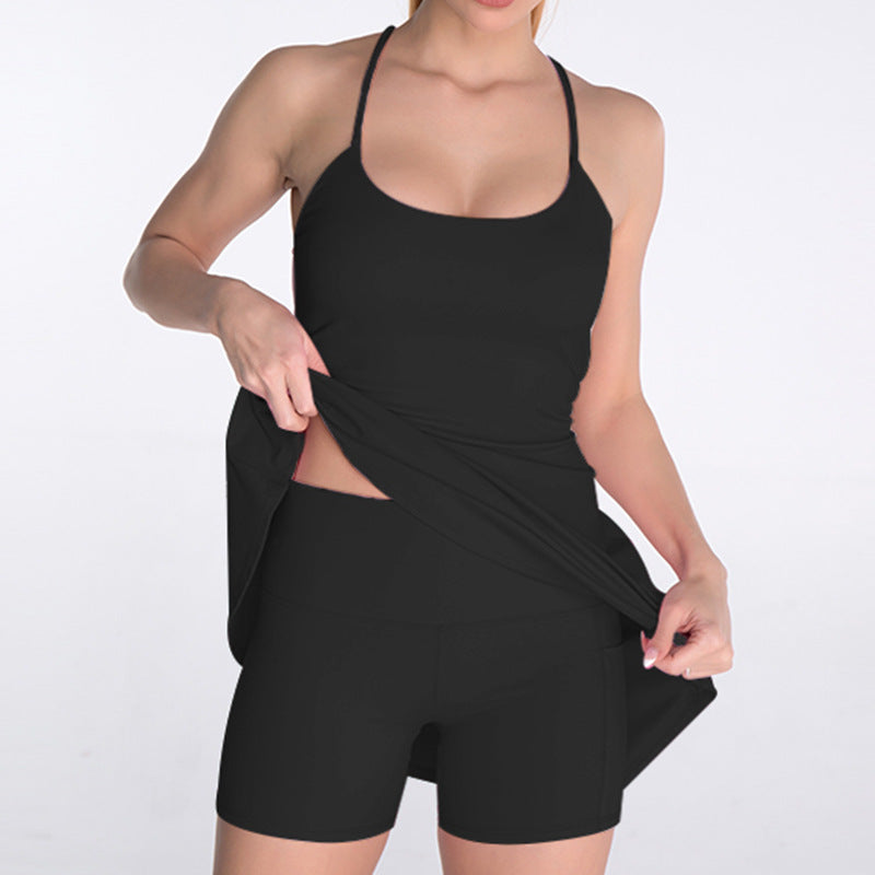 Shatterproof Bodysuit With Chest Pads Yoga Set