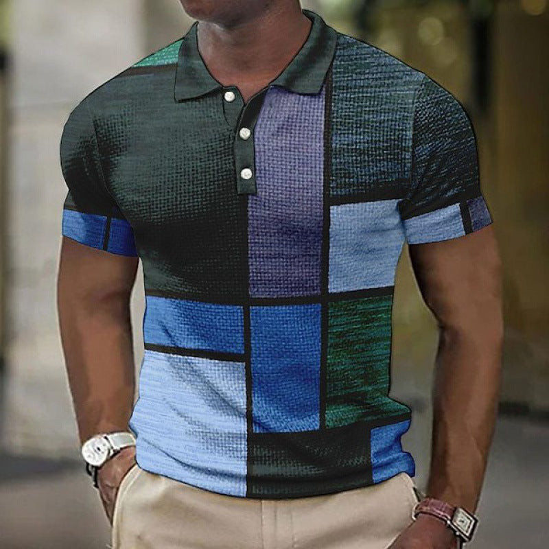 Fashion Digital Printed Plaid Shirt