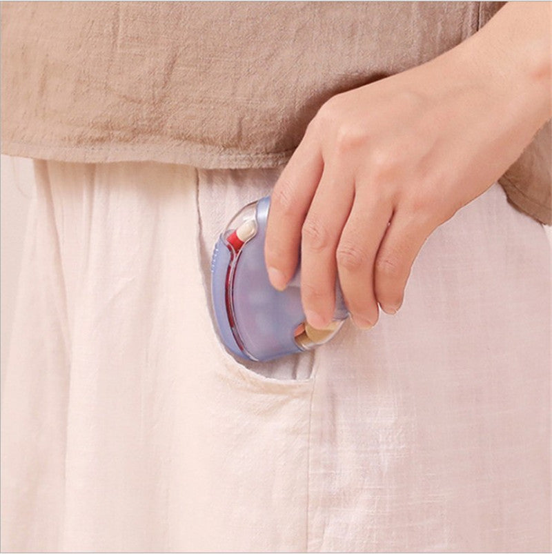 Pill Box Organizer 2 Compartments Moisture Proof Dust Proof Portable Vitamin Container For Purse Pocket