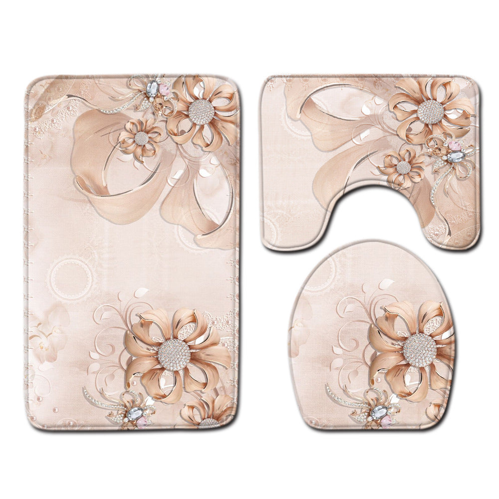 Modern Minimalist Bathroom Mats Three-piece Set
