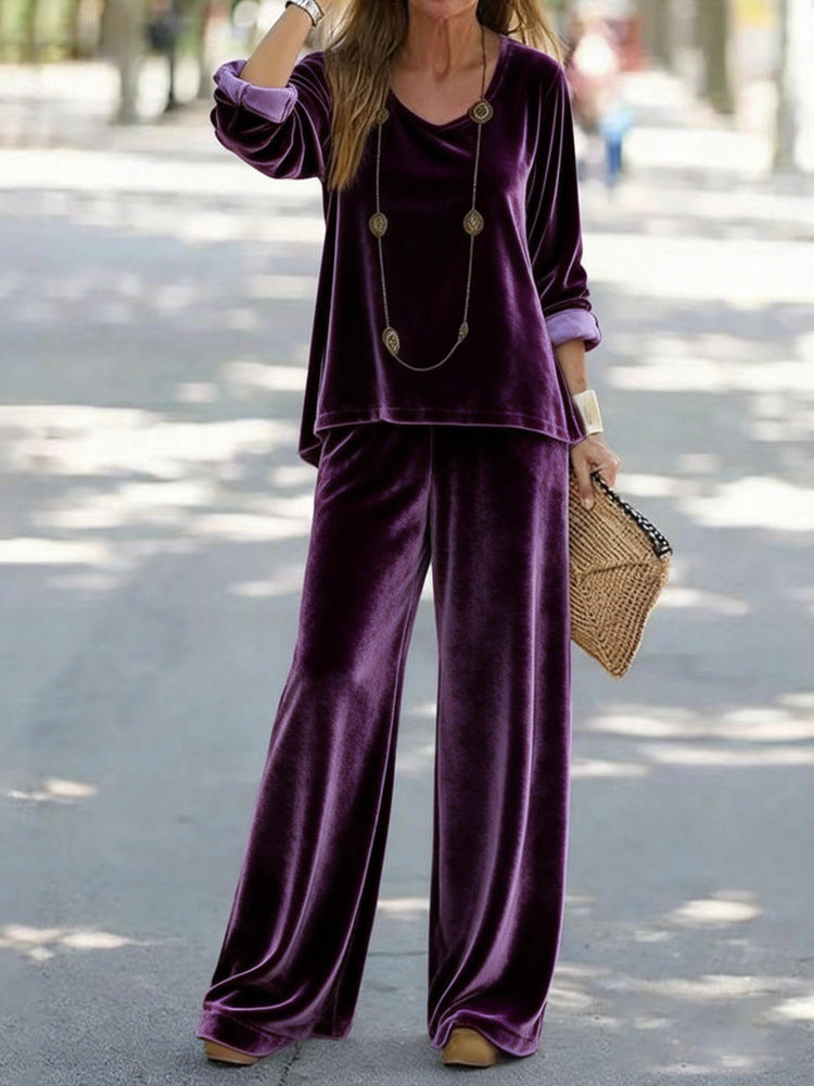 Stylish Minimalist And Relaxed Fit Womens Long Sleeve Set