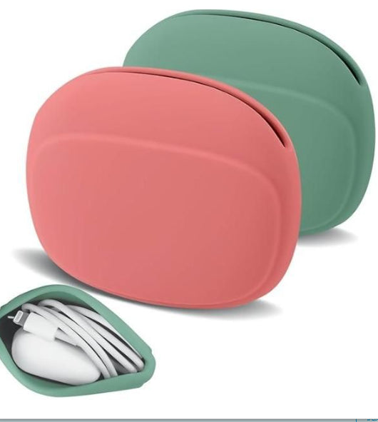 Silicone portable wired earphone storage box