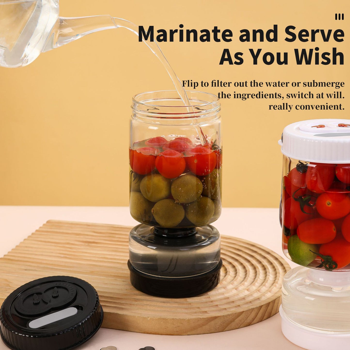 Round Five-Generation Dry-Wet Separation Kimchi Jar Glass Container