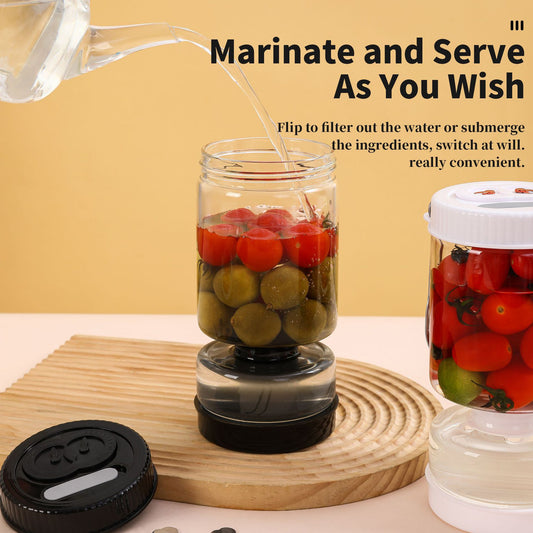 Round Five-Generation Dry-Wet Separation Kimchi Jar Glass Container