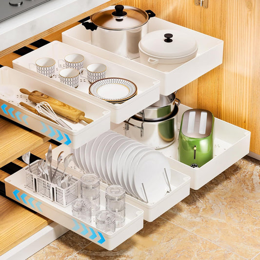 Punch-free Retractable Cabinet Pull-out Rack