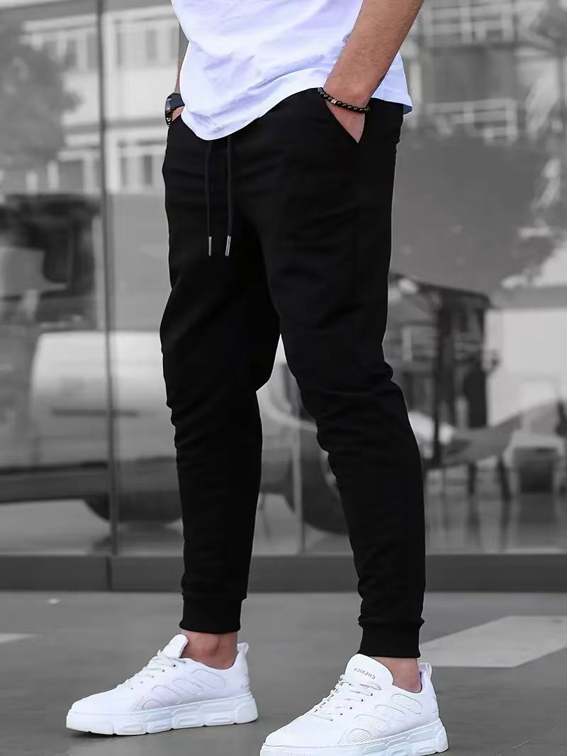 Mens Pants European And American High-Street Retro Casual Terry Cloth Style