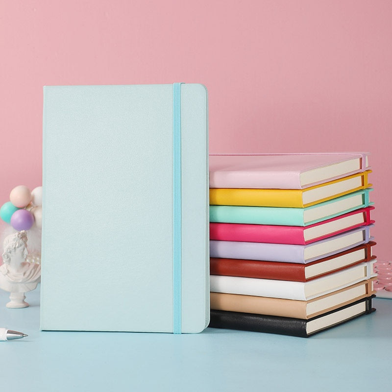 A5 Hard Case Pu Binding Band Notepad Cute Journal Book