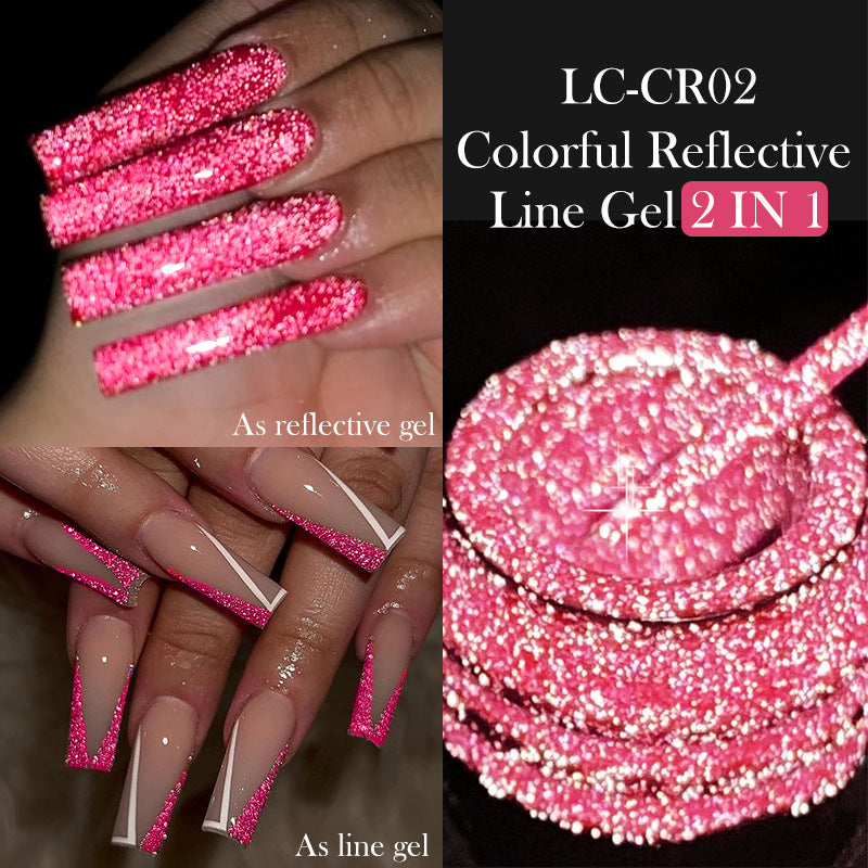 Nail Gel With A Glittery Brushed Finish And Reflective Sequins