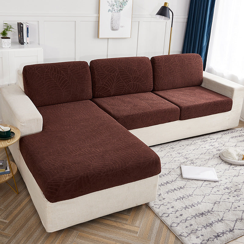 Leaf Waterproof Jacquard Sofa Cushion Cover