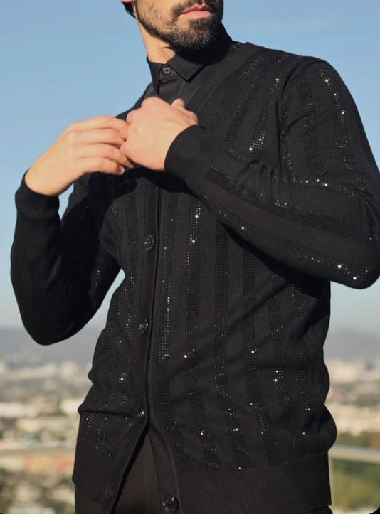 كارديجان رجالي أنيق مزين بالترتر 